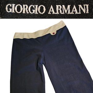 Giorgio Armani Trousers Pants Navy Blue Cotton Nylon Rubber 46 Luxurios …